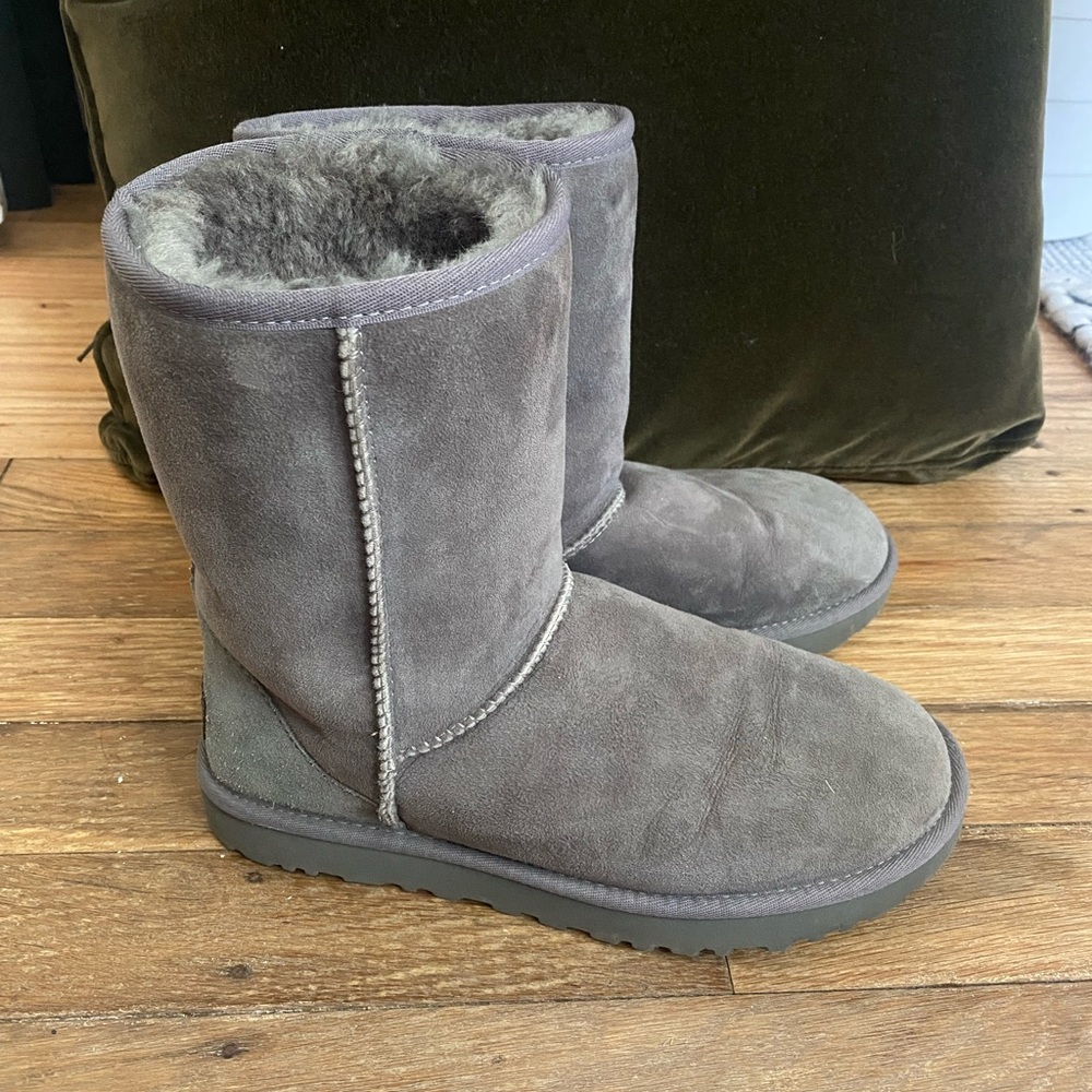 Grey UGG classic short boots